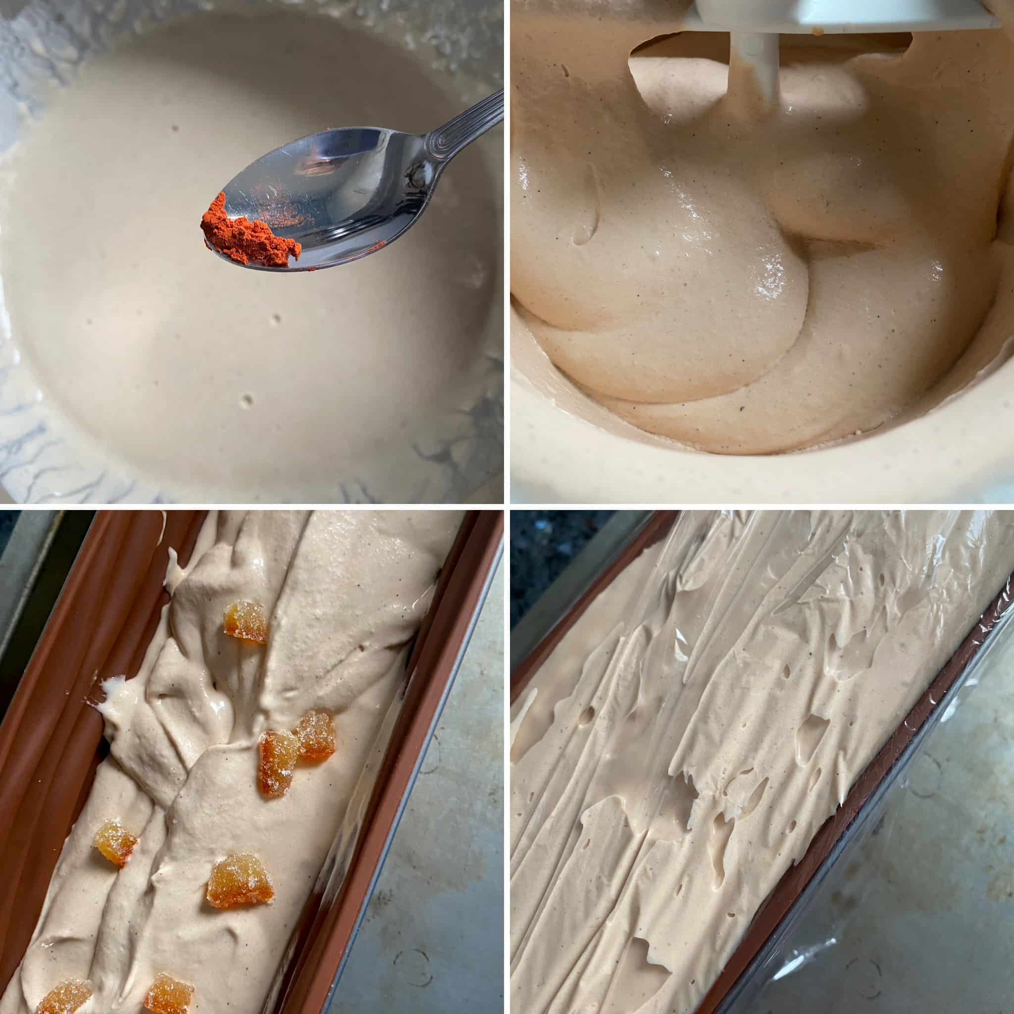 4 steps in making vanilla and chestnut ice cream